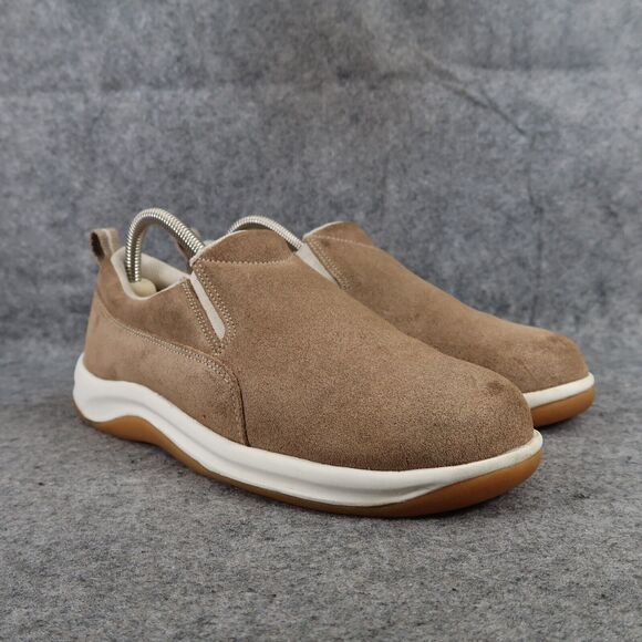 Lands End Shoes Womens 8 Slip On Casual Sneaker Suede Leather Brown Comfort Walk - Picture 1 of 13